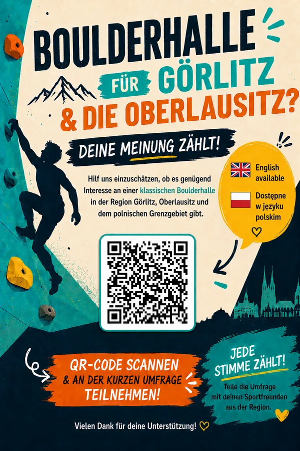 Umfrageplakat Boulderhalle